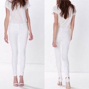 Mother The Looker Mid Rise Skinny - White Jeans